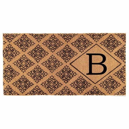 Monogram Door Mat, Black, Natural, 36 in W x 72 in L